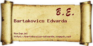 Bartakovics Edvarda névjegykártya
